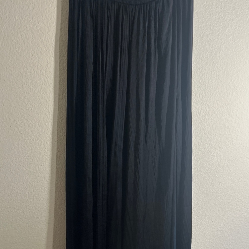 Anthropologie Black Pleated Maxi Skirt Sz M | Minimalist NWOT - Picture 2 of 8